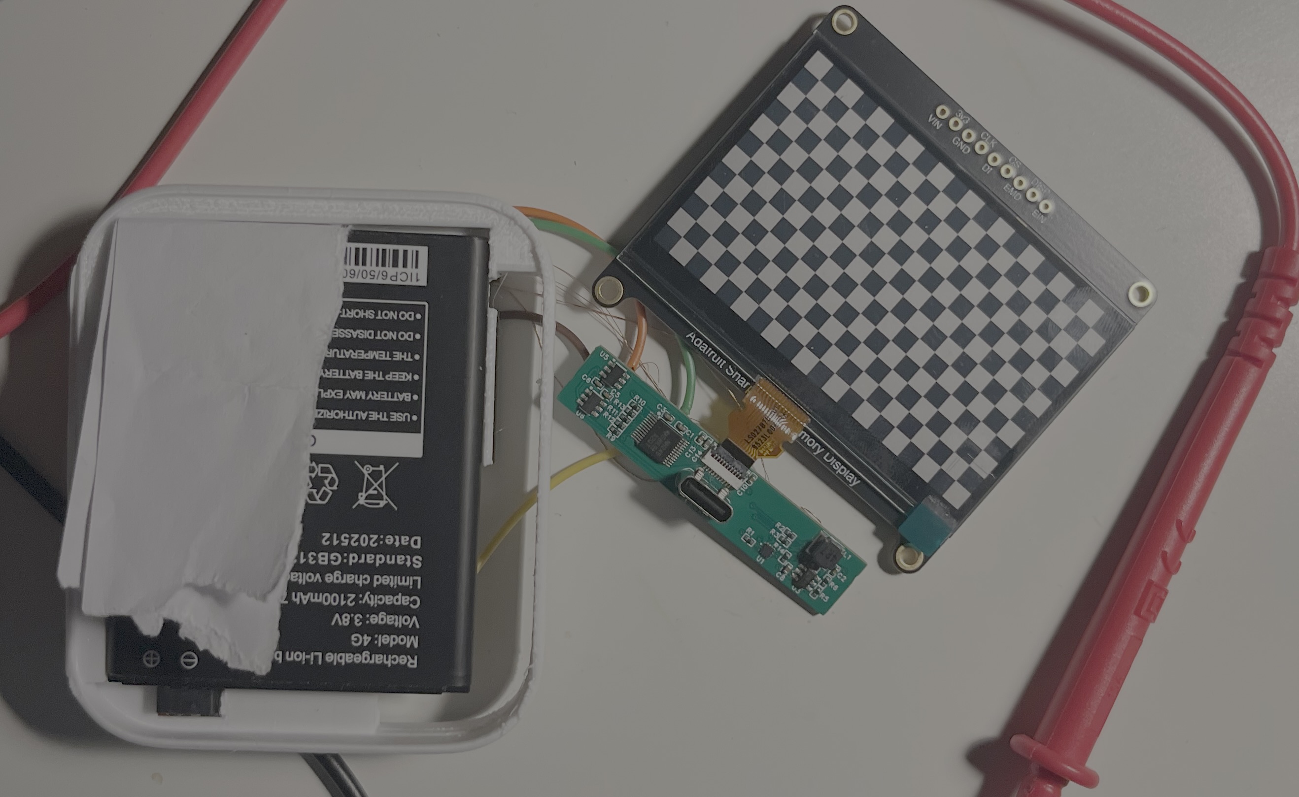 Display showing a checkerboard test pattern