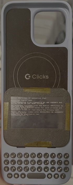Final encloure, in the still-not-trimmed case held with kapton tape